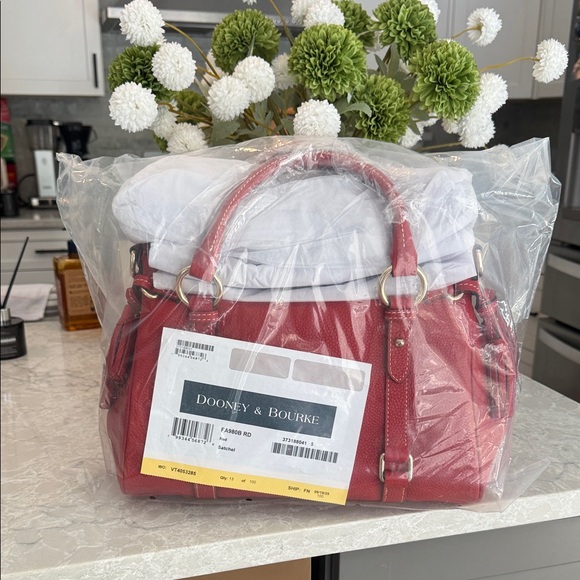 Dooney & Bourke RED  Pebble Grain Satchel - Picture 2 of 12